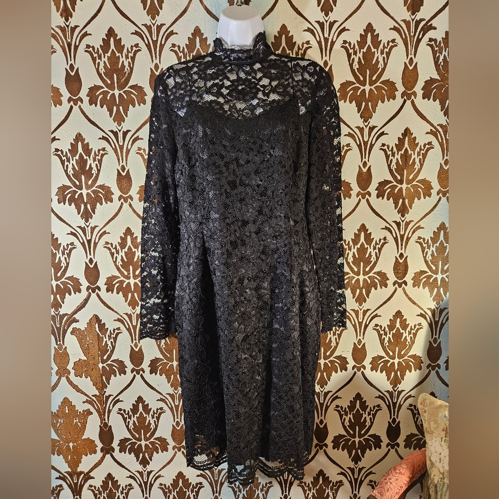 EVAN PICONE Black Lace Lined Party/Cocktail Women's Size 12 Dress